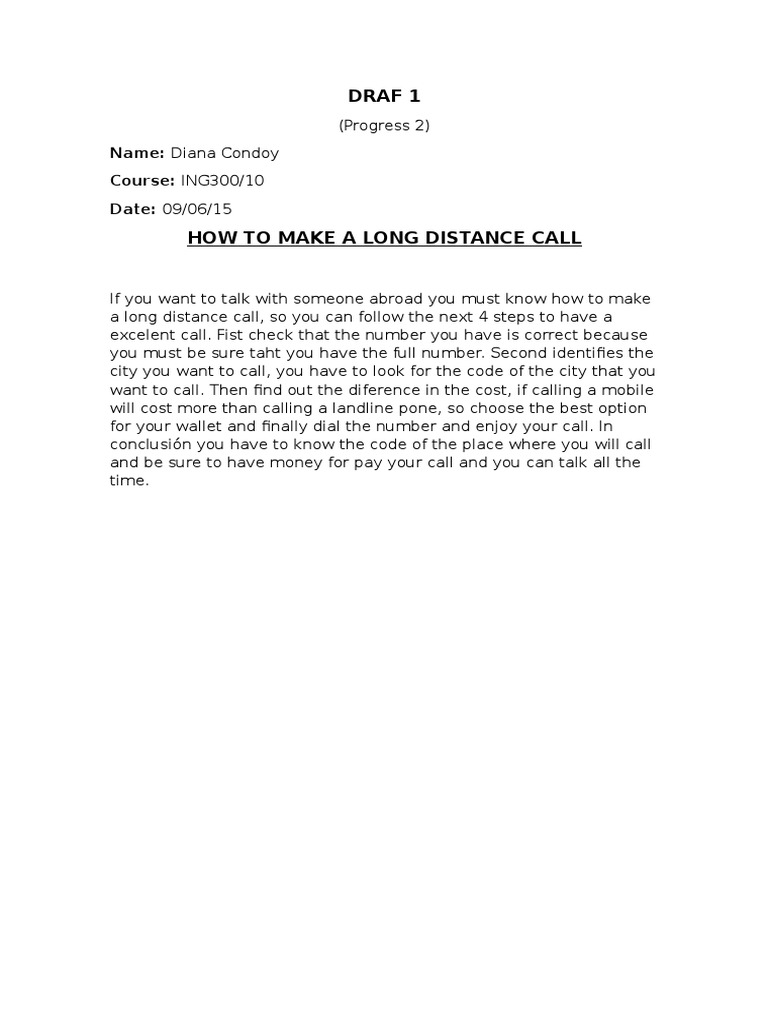 How to Make a Long Distance Call | PDF | Social Science