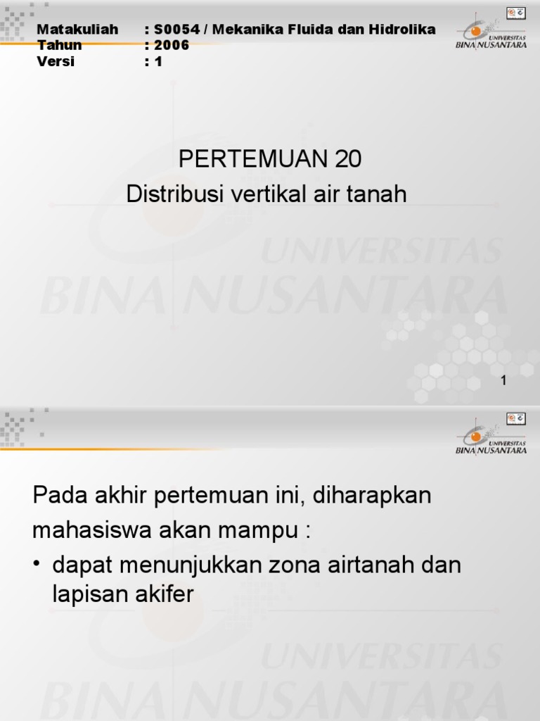 Distribusi Vertikal Air Tanah | PDF | Teknologi & Rekayasa