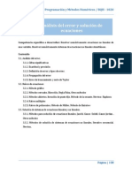 Análisis del error y resolución numérica