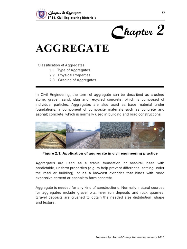 Chapter 2 Aggregate Civil Engineering Material | PDF | Porosity ...