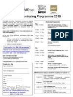 SME Mentoring Programme 2015: Participation Fee: RM 150 Per Person