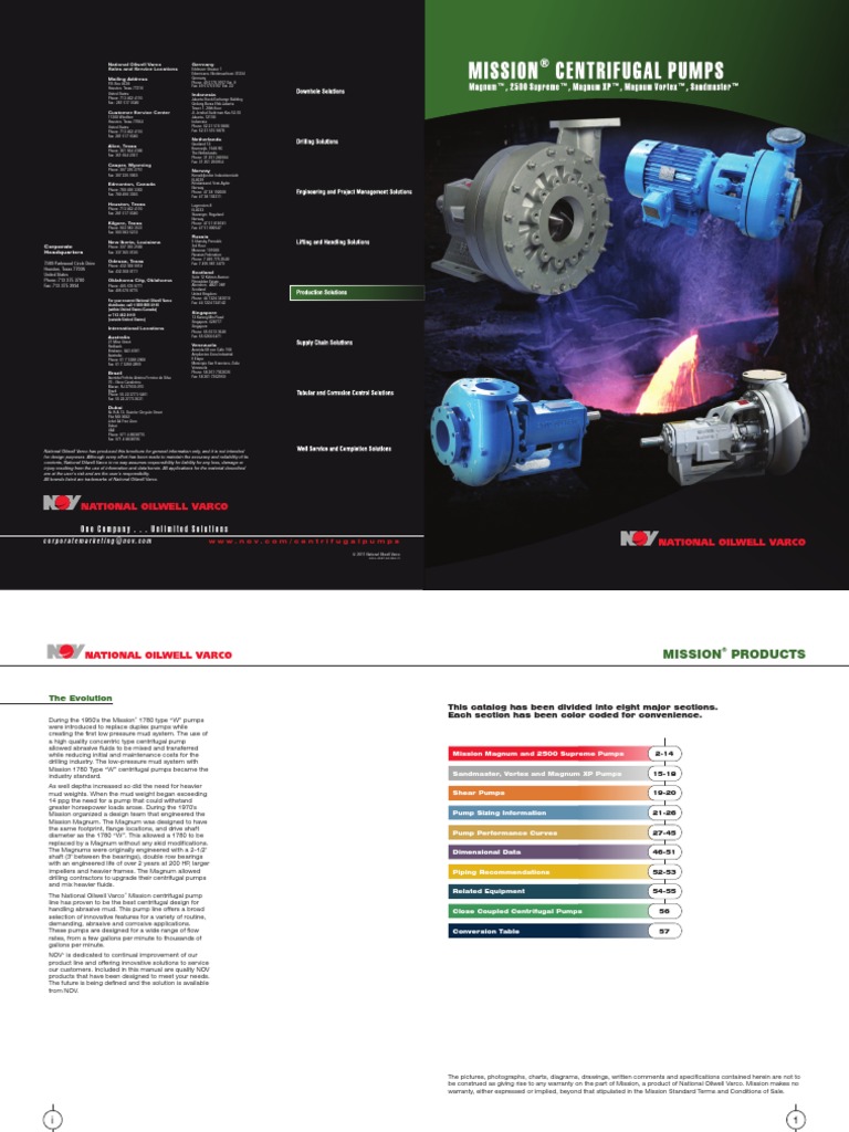 Bomba Centrifuga Mission NOV | PDF | Bomba | Rodamiento (Mecánico)
