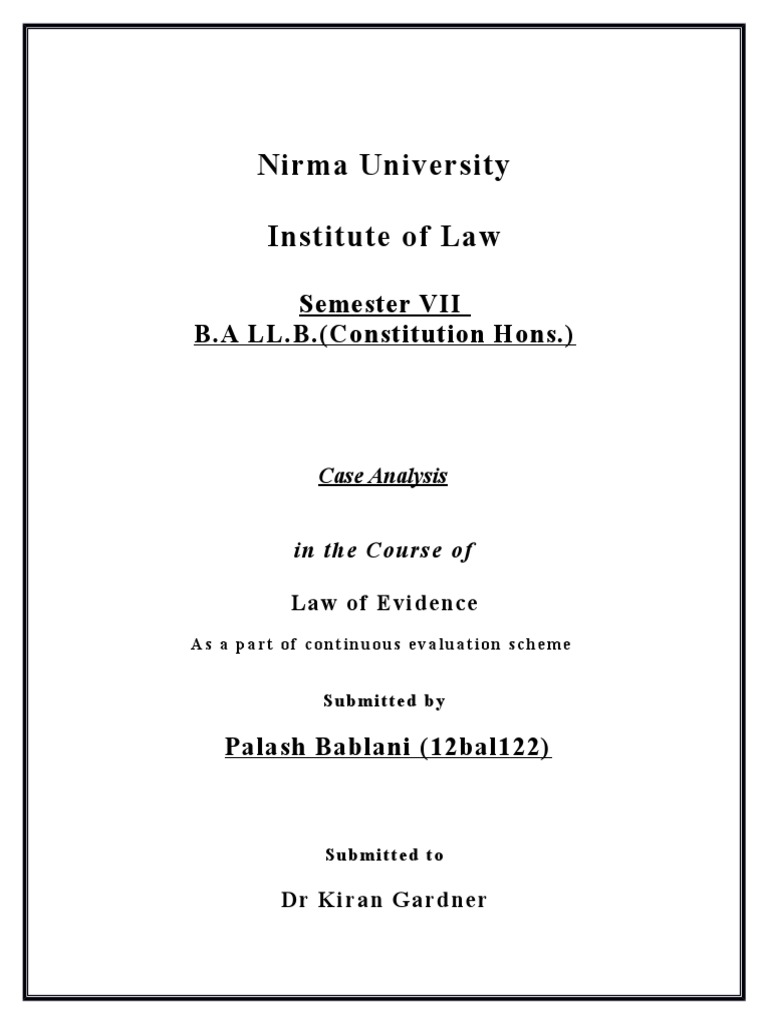 Palash Evidence Case | PDF