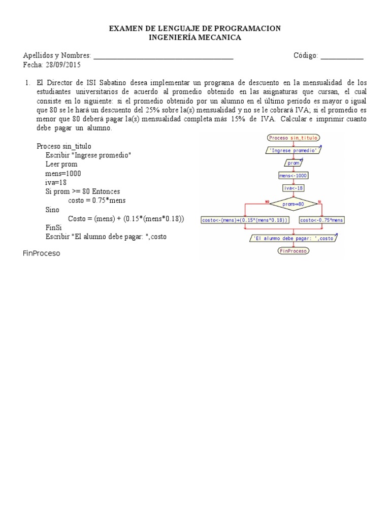 Examen de Lenguaje de Programacion Resuelto | PDF | Clima | Precios