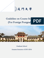 Guideline On Course Selection (For Foreign Postgraduates) : Graduate School Autumn Semester of 2015-2016