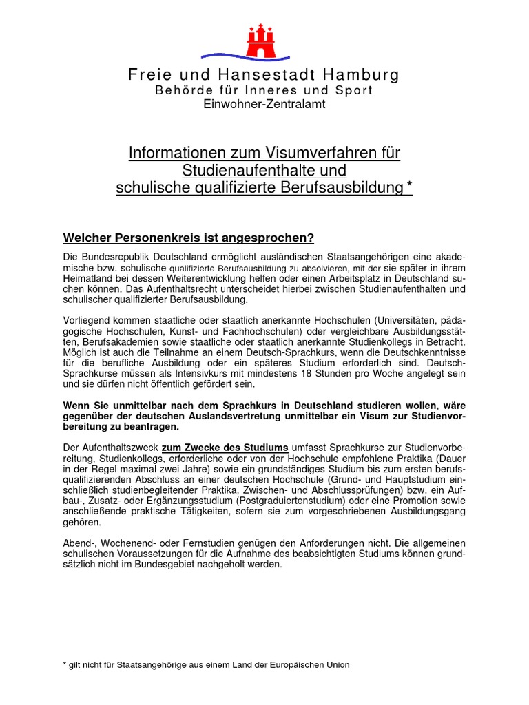 Visum Studium