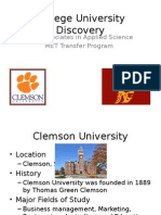 Clemson College University Discovery Presentation