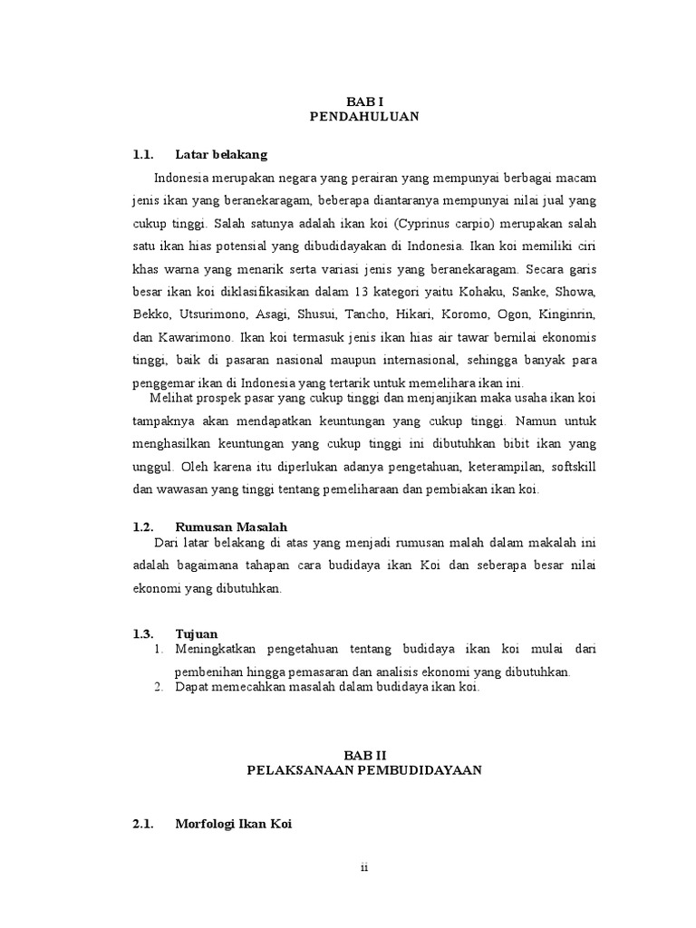 Makalah Budidaya Ikan Koi
