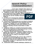 Homework Policy (The Ten Commandments!)