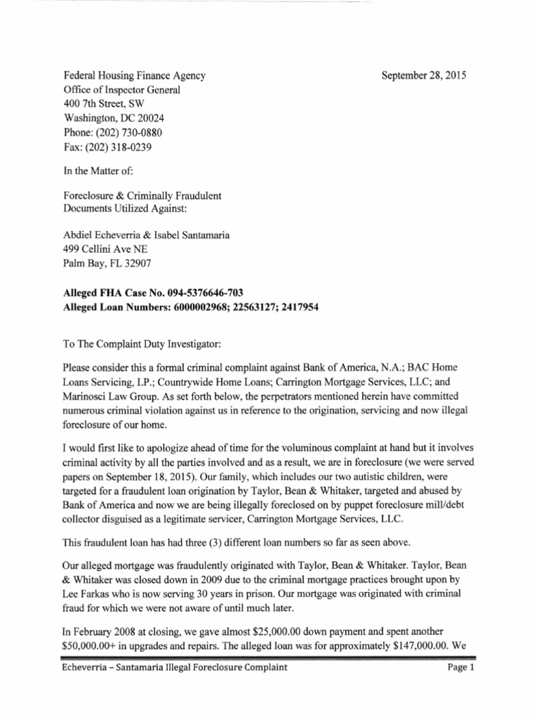 fhfa-inspector-general-complaint-9-28-15-bank-of-america-foreclosure