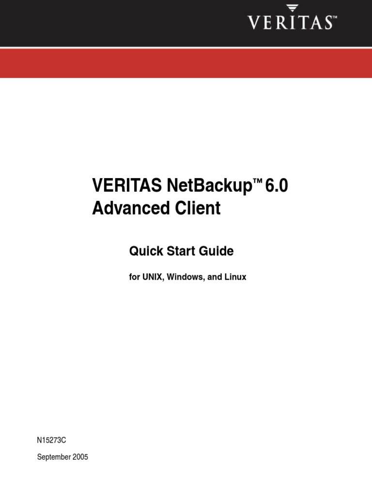 Veritas Netbackup 6.0 Advanced Client: Quick Start Guide | PDF | Backup ...