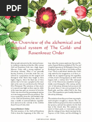 An Overview Of The Gold Und Rosenkreuz Order - 