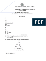 DPS MODERN INDIAN SCHOOL, DOHA-QATAR REVISION ASSIGNMENT (SUMMATIVE I) 2010-‘11 MATHEMATICS- CLASS V CHAPTER 3 - FACTORS AND MULTIPLES ANSWER KEY