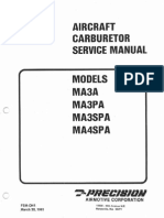 MSA Aircraft Carburetor Service Manual Models MA3A MA3PA MA3SPA MA4SPA