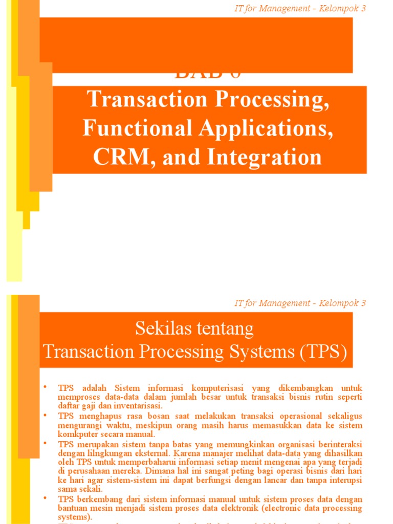 Chapter6 - Transaction Processing Systems (TPS) | PDF