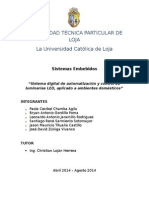 Sistema digital de automatización y control de luminarias LED, aplicado a ambientes domésticos