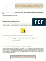 Cambiar CSS Con JavaScript - Lista o Tabla de Equivalencias de Propiedades CSS
