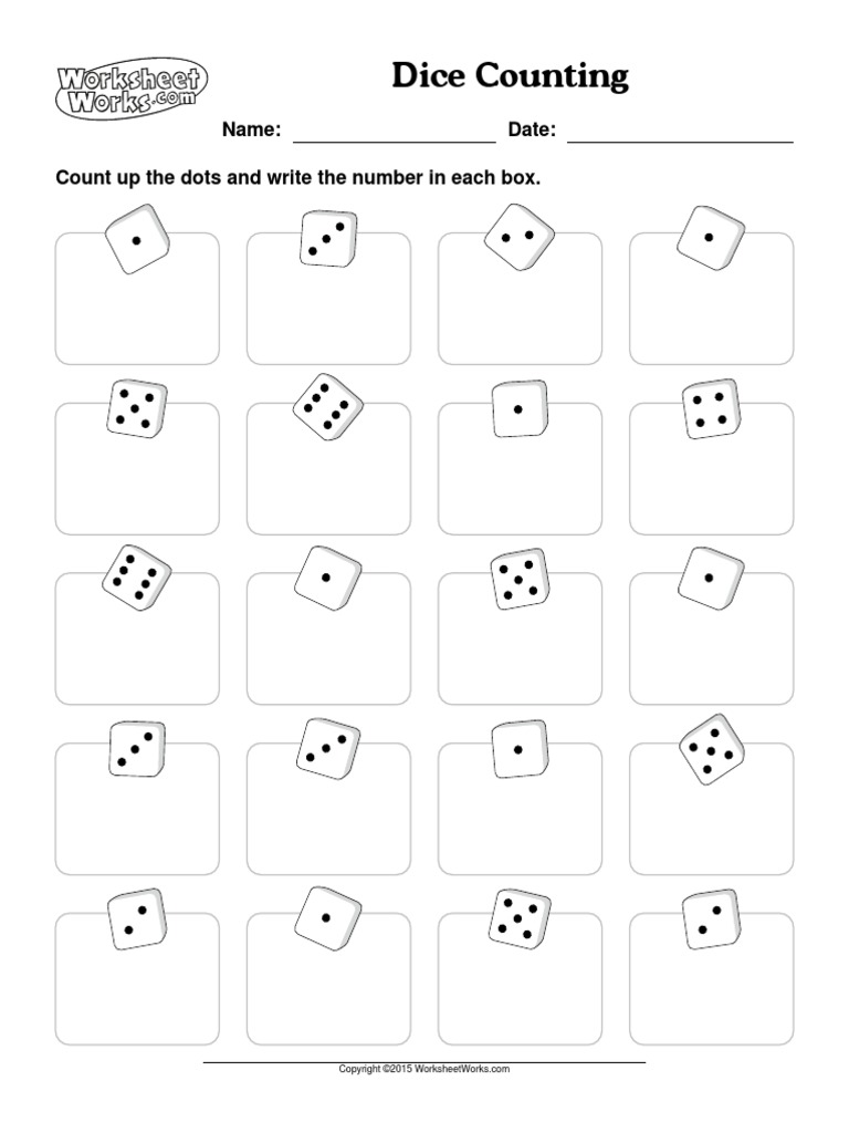 WorksheetWorks Dice Counting 1 PDF | PDF | Games & Activities | Law