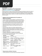 Signals & Systems for Dummies Cheat Sheet - For Dummies