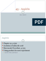 CHEM 2445 - Aspirin: Dr. Eddy