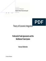 Theory of Economic Integration: Preferential Trade Agreements and The Multilateral Trade System