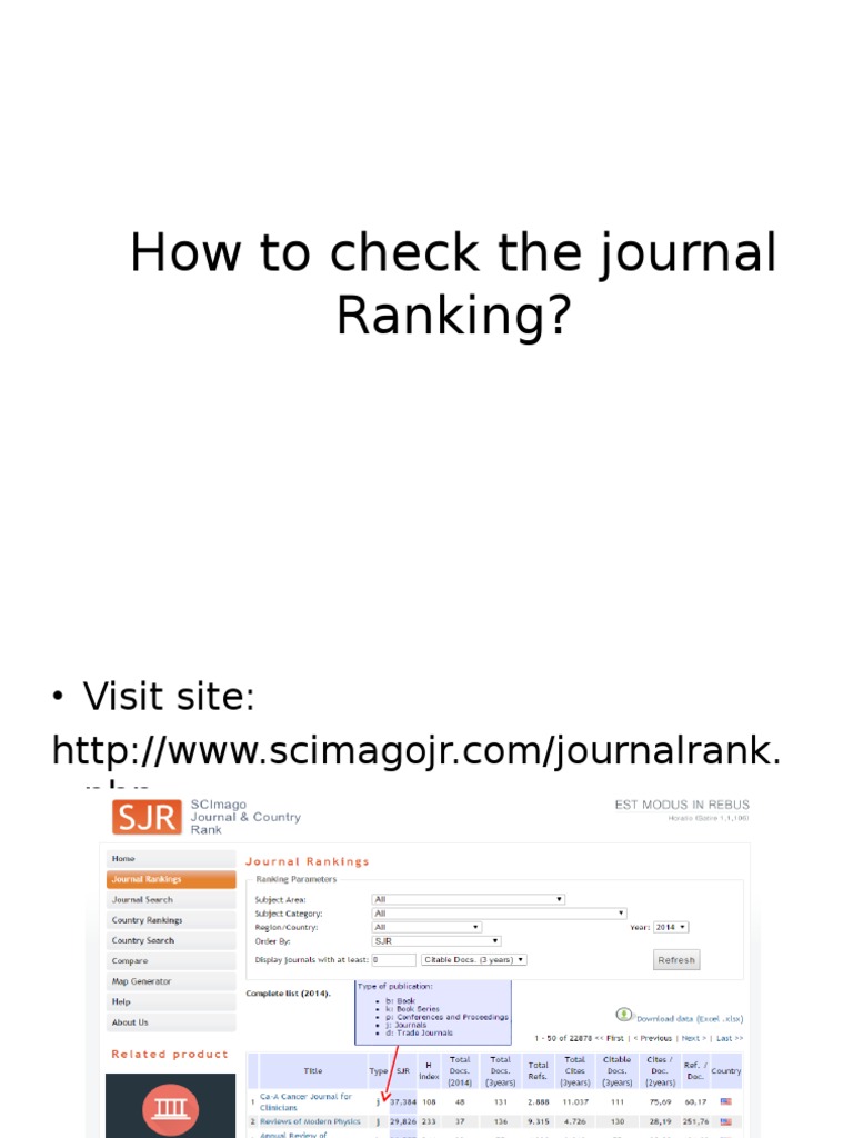 How To Check The Journal Ranking | PDF