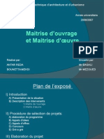 Maitrise D'ouvrage Et Maitrise D'œuvre