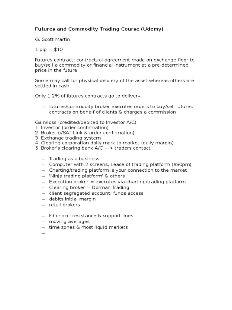 Futures and Commodity Trading Course | PDF