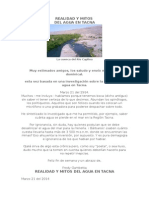 Realidad y Mitos Del Agua en Tacna