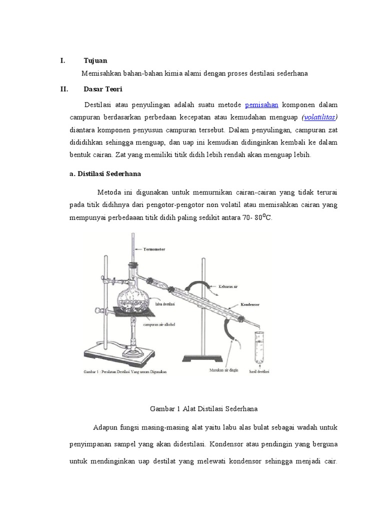 Laporan Praktikum Destilasi Uap Dan Sederhana Docx