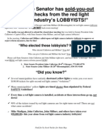 Fliers For 3-20-2010 Red Light Camera Protests v. Senators John Cullerton and John Millner - Red Light Camera Lobbyists