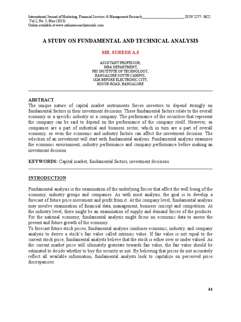Fundamental and Technical Analysis Study | PDF | Technical Analysis ...