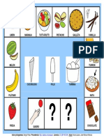 Tablero de comunicación aumentativa "Quiero un helado" con pictogramas de ARASAAC.