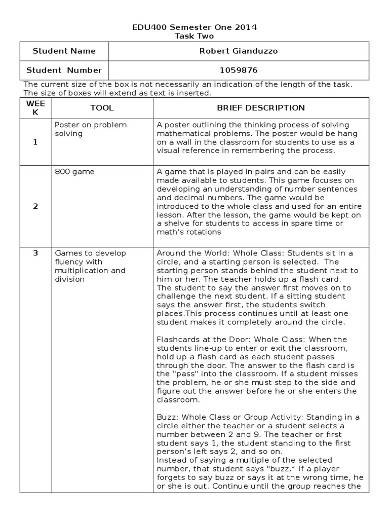 EDU400 Semester One Toolkit Overview | PDF | Educational Assessment ...