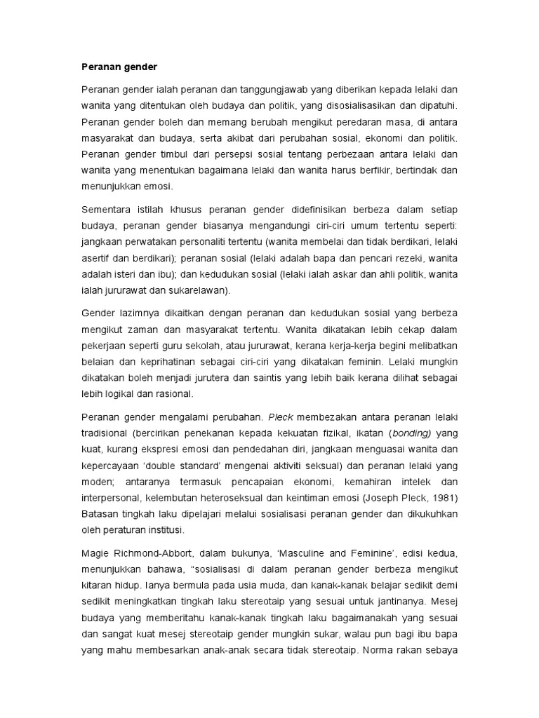 Peranan Gender Pdf
