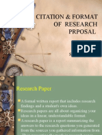 Citation & Format of Research Proposal