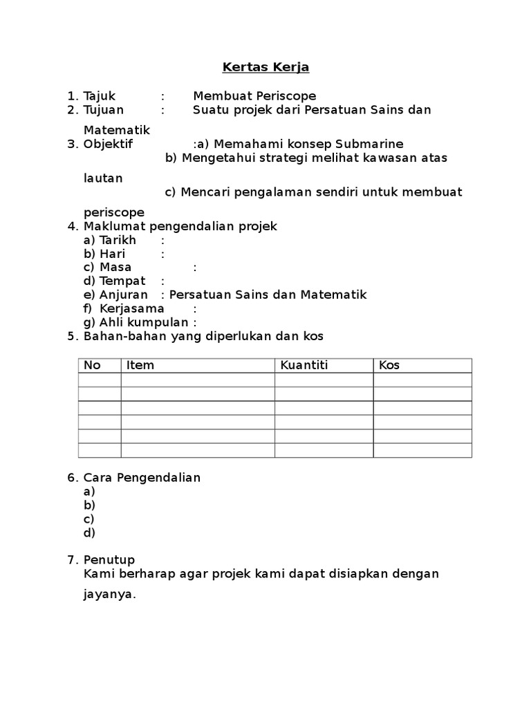 Kertas Kerja Mudah Pdf