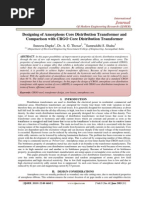 Designing of Amorphous Core Distribution Transformer and Comparison With CRGO Core Distribution Transformer