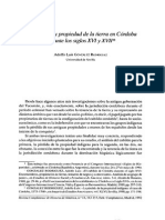 Encomienda y Propiedad de La Tierra en Córdoba Durante Los Siglos XVI y XVII