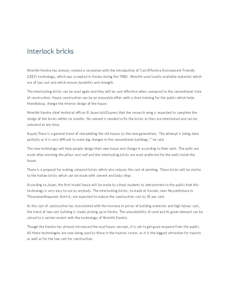 Interlock Bricks | PDF | Art