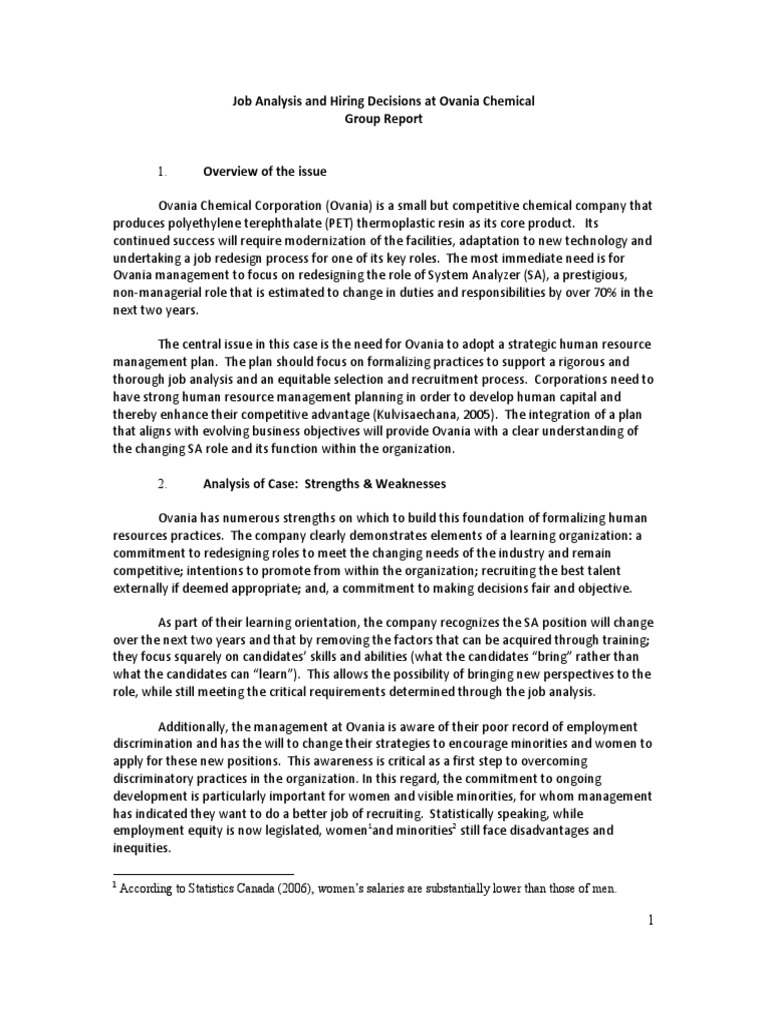 Sample Case Analysis Report Recruitment Validity (Statistics)