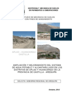Estudio de suelos para agua y alcantarillado en Aplao y Huancarqui