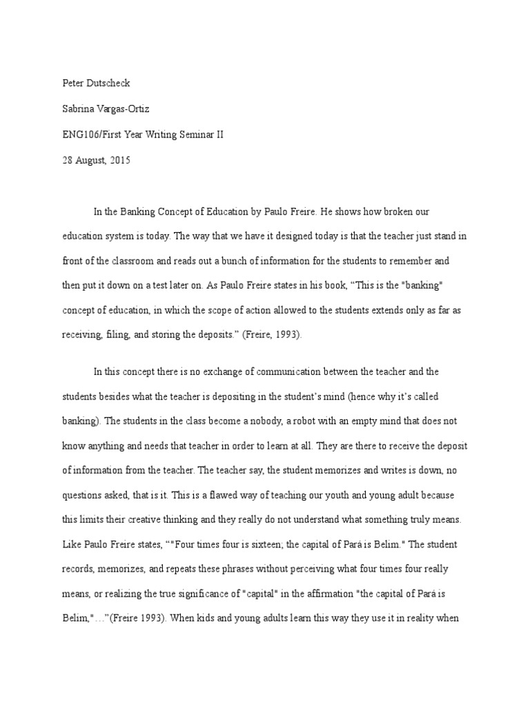 freire banking concept of education pdf