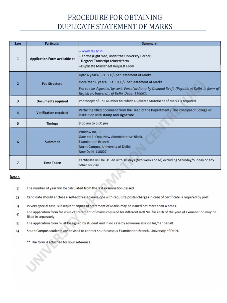 Duplicate Statement of Marks PDF Test (Assessment) Government