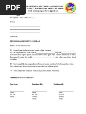 Surat Berhenti Sekolah Pdf