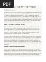Politics in 1920s Close Reading