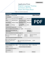 ELTA Application Form 2016 - Papua Dan Papua Barat