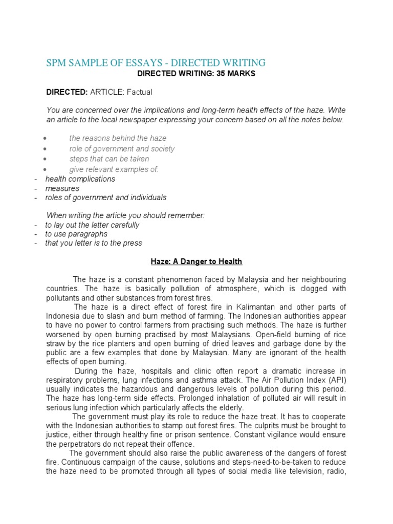 Haze Health Risks and Solutions Explained | PDF | Helen Keller | Smoking