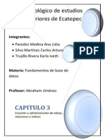 Capitulo 3 Creacion y Administracion de Tablas Relaciones e Indices