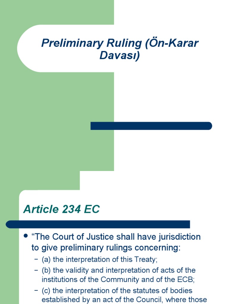 Understanding ECJ Preliminary Rulings | PDF | European Court Of Justice ...